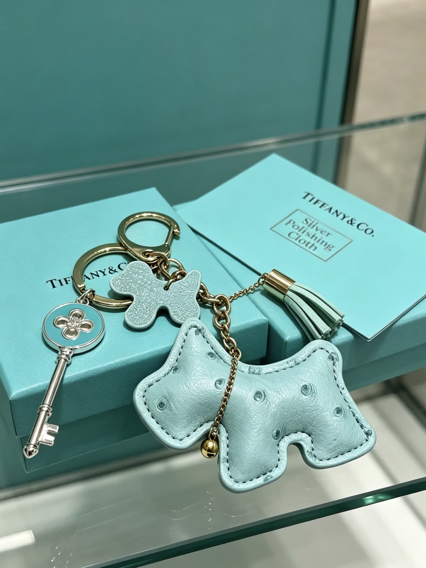 Tiffany & Co. Blue Dog Keychain